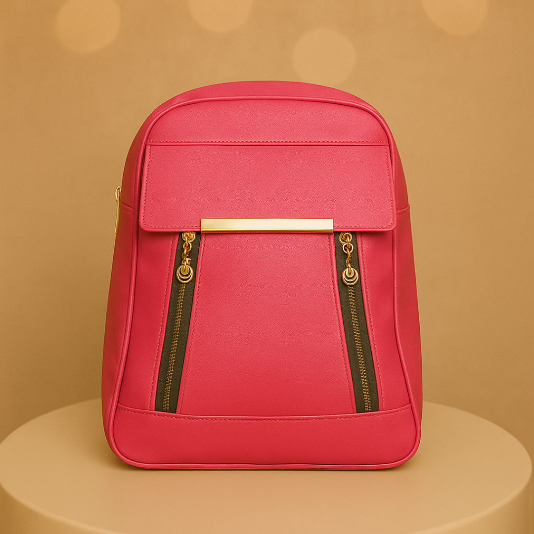 Caramel Finishing Veagn Leather Backpack For Women– Stylish & Functional Everyday Bagc