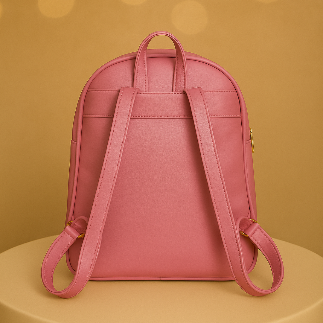 Caramel Finishing Veagn Leather Backpack For Women– Stylish & Functional Everyday Bagc